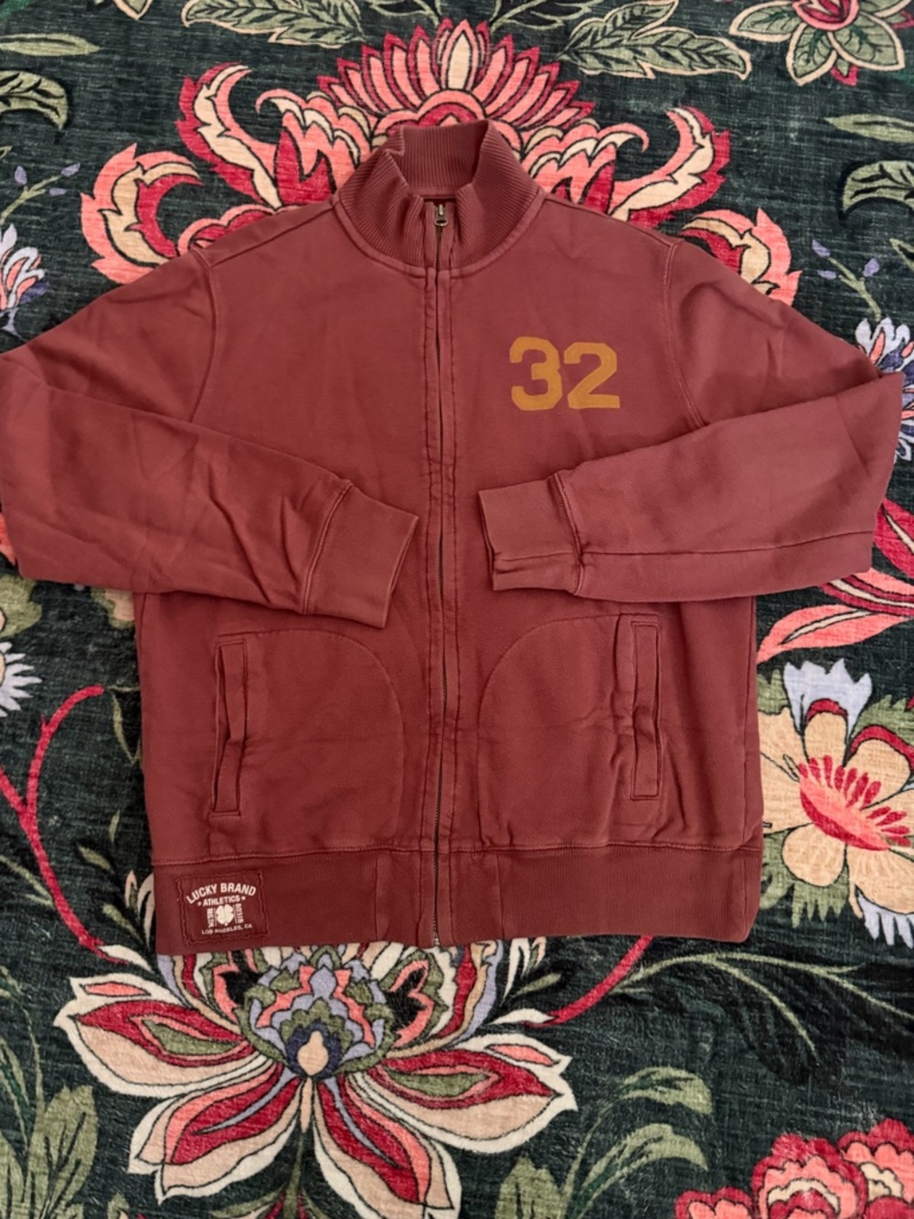 3/$25 🌅 Lucky Brand Athletics Zip Up Jacket Men’s Medium Brown